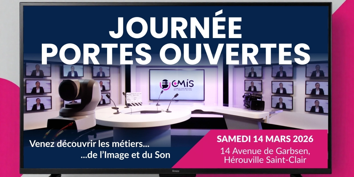 Le 𝗖𝗠𝗜𝗦 – 𝗖𝗮𝗺𝗽𝘂𝘀 𝗱𝗲𝘀 𝗠𝗲́𝘁𝗶𝗲𝗿𝘀 𝗱𝗲 𝗹’𝗜𝗺𝗮𝗴𝗲 𝗲𝘁 𝗱𝘂 𝗦𝗼𝗻 ouvre ses portes 𝗹𝗲 𝗦𝗮𝗺𝗲𝗱𝗶 𝟭𝟰 𝗠𝗮𝗿𝘀 𝟮𝟬𝟮𝟲. Cette journée est une immersion concrète au cœur des 𝗺𝗲́𝘁𝗶𝗲𝗿𝘀 𝗱𝗲 𝗹𝗮 𝘁𝗲́𝗹𝗲́𝘃𝗶𝘀𝗶𝗼𝗻, 𝗱𝗲 𝗹𝗮 𝗿𝗮𝗱𝗶𝗼 𝗲𝘁 𝗱𝗲 𝗹’𝗮𝘂𝗱𝗶𝗼𝘃𝗶𝘀𝘂𝗲𝗹, dans un environnement professionnel, équipé et en